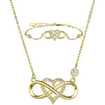 Parures pour femme - rosa - or blanc - zirconium - c ur infini amour