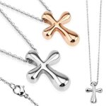 Parure femme - marque - pendentif croix - acier ou plaqué or cuivré - couleur argent - mixte Parure femme - marque - pendentif croix - acier ou plaqué or cuivré - couleur argent - mixte