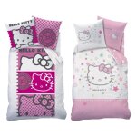 Parure de lit - hello kitty - rose - rversible - 140x200 cm