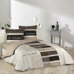 Parure housse de couette - so natural - 240 x 260 cm - couleur marron - fibre naturelle
