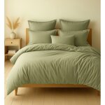 Parure housse de couette 2pcs 140x200cm 100% coton 57fils verveine