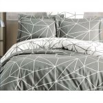 Parure de lit - 1 housse de couette 220 x 240 cm + 2 taies doreiller 60 x 60 cm - 100% coton renforc� ...