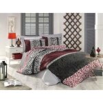 Parure de lit - 1 housse de couette 220 x 240 cm + 2 taies doreiller 60 x 60 cm - 100% coton renforc ...