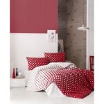 Parure de lit - 1 housse de couette 220 x 240 cm + 2 taies doreiller 60 x 60 cm - 100% coton renforc ...