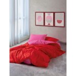 Parure de lit - 1 housse de couette 220 x 240 cm + 2 taies doreiller 60 x 60 cm - 100% coton renforc ...