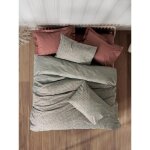 Parure de lit - 1 housse de couette 220 x 240 cm + 2 taies doreiller 60 x 60 cm - 100% coton renforc ...