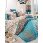 Parure de lit - 1 housse de couette 220 x 240 cm + 2 taies doreiller 60 x 60 cm - 100% coton renforc ...