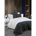 Parure de lit - 1 housse de couette 220 x 240 cm + 2 taies doreiller 60 x 60 cm - 65% coton 35% polyester ...