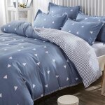 Parure de lit - 1 housse de couette 220 x 240 cm + 2 taies doreiller 60 x 60 cm - 65% coton 35% polyester ...