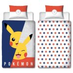 Parure de lit - pok�mon pikachu - 1 personne - housse 140x200 cm - taie 60x70 cm - r�versible