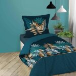 Parure de lit 2 pi�ces alianor 140x200cm bleu