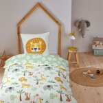 Parure de lit enfant lion rversible 140x200cm