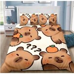 Parure de lit 200x200 cm adulte capybara mignon housse de couette fermeture �clair doux respirant microfibre ...
