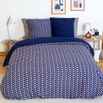 Parure de lit 220x240 cm imprime adulte - housse de couette + 2 taies doreiller 63x63 cm gomtrique ...