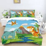 Parure de lit 220x240 enfant dinosaure anim� housse de couette animaux de jungle imprim�e en 3d sets ...