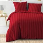 Parure de lit 3 pièces 240 x 220 cm microfibre unie cléo rouge Parure de lit 3 pièces 240 x 220 cm microfibre unie cléo rouge