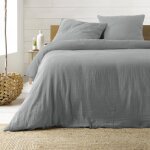Parure de lit 3 pi�ces angelia 260x240cm gris