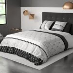 Parure de lit 3 pi�ces - atelier du coton - casta 240x260 cm - motifs - 100% coton 57 fils