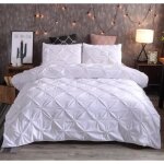 Parure de lit - blanche - 220x240cm - fibre synthtique