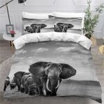 Parure de lit 3 pi�ces �l�phant housse de couette adulte 3d motif microfibre animaux naturels housse ...