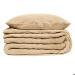 Parure de lit 3 pi�ces flora gaze de coton lin 260x240cm - atmosphera cr�ateur dint�rieur
