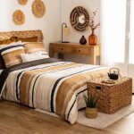 Parure de lit hana percale 240x220cm - atmosphera createur dinterieur