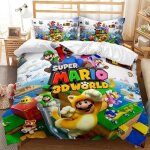 Parure de lit 3d avec housse de couette super mario pour enfants - imprim super mario - cadeau dhalloween ...