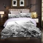 Parure de lit 3d - new york - taille 140x200cm - multicolore - gris - synthtique