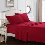 Parure de lit 4 pi�ces - luxe - microfibre - drap housse 152x203cm - drap plat 228x259cm - 2 taies 50x76cm ...