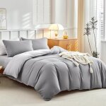 Parure de lit 4 pi�ces en microfibre - vetobiol - housse de couette 220x240 cm - drap housse 160x200 ...