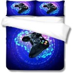 Parure de lit ado enfants garons adulte housse de couette gamepad jeu manette motif gamer console - ...