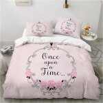 Parure de lit pour ado fille ( rose - couronne ) housse de couette avec fermeture �clair avec 2 taies ...