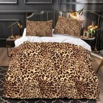 Parure de lit adulte imprim lopard - housse de couette + 2 taies doreillers - multicolore - synthtique ...