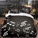 Parure de lit adulte notes de musique housse de couettes avec fermeture �clair noter ensemble de literie ...