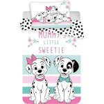 Parure de lit bb les 101 dalmatiens - disney - housse de couette coton - 100 x 135 cm - rose
