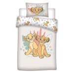 Parure de lit bb le roi lion disney - coton samba - housse de couette 100x140 cm - taie doreiller 40x60 ...