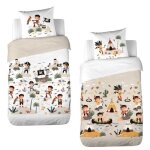 Parure de lit bi - histoire 140x200 cm enfant - housse de couette + 1 taie doreiller motif indien et ... Parure de lit bi - histoire 140x200 cm enfant - housse de couette + 1 taie doreiller motif indien et ...