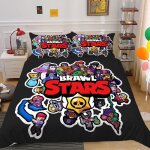 Parure de lit brawl stars 3d avec housse de couette et taie doreiller pour enfants adolescents et adultes ...