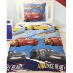 Parure de lit - cars - housse de couette - polycoton - 140x200 cm - rouge jaune et noir