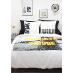 Parure de lit - comptoir des tisseurs - brooklyn - 100% coton - gris - 240x220 cm