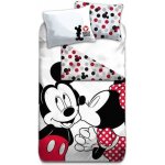Parure de lit - disney - mickey & minnie - 140x200 cm - 100% coton - lavable en machine