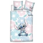 Parure de lit - disney - stitch flowers - 1 personne - housse de couette 140x200 cm - taie 65x65 cm