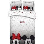 Parure de lit double - disney - minnie et mickey - 220x240 cm - polyester - lavable en machine