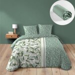 Parure de lit eleonore - housse de couette 240 x 220 cm + drap - housse sauge 140x190 cm