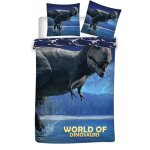 Parure de lit enfant dinosaure - bleu - microfibre de polyester - label qualit� oeko tex