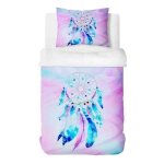 Parure de lit pour enfant fille housse de couette 140x200 cm et 1 taie 50x75 cm 1 personne rose pale ...