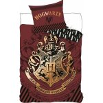 Parure de lit - harry potter - housse de couette 220x240 cm - 2 taies doreiller - marron et jaune