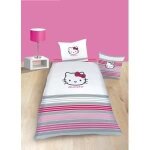 Parure de lit - hello kitty - sarah white - 100% coton - 140x200 cm - lavable en machine