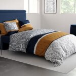 Parure de lit housse de couette avec taie doreiller 100% coton 57 fils dakota 220x240 cm Parure de lit housse de couette avec taie doreiller 100% coton 57 fils dakota 220x240 cm