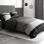 Parure de lit housse de couette avec taie doreiller 100% coton 57 fils sandro 240x260 cm